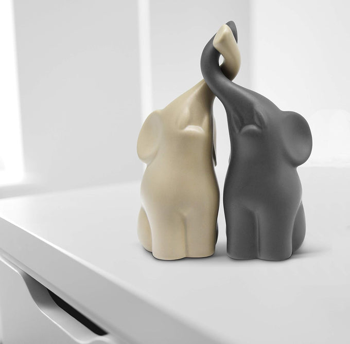 Vaudagio Loving Elephants Couple [6.3" high, Set of 2] Elephant Home Décor