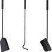 Relaxdays 4-Piece Fireplace Companion Tool Set Shovel, Brush, Poker & Holder, Modern Design, Black, 80% Steel Wood 10% Plastic, 60 x 18.5 x 16.5 cm