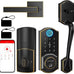 Smart Lock Front Door, SMONET Keyless Entry Door Lock with Handle, Smart Front Door Lock Set Fingerprint Smart Deadbolt Bluetooth Electronic Digital Keypad Lock, Auto Lock Work with Alexa, Black