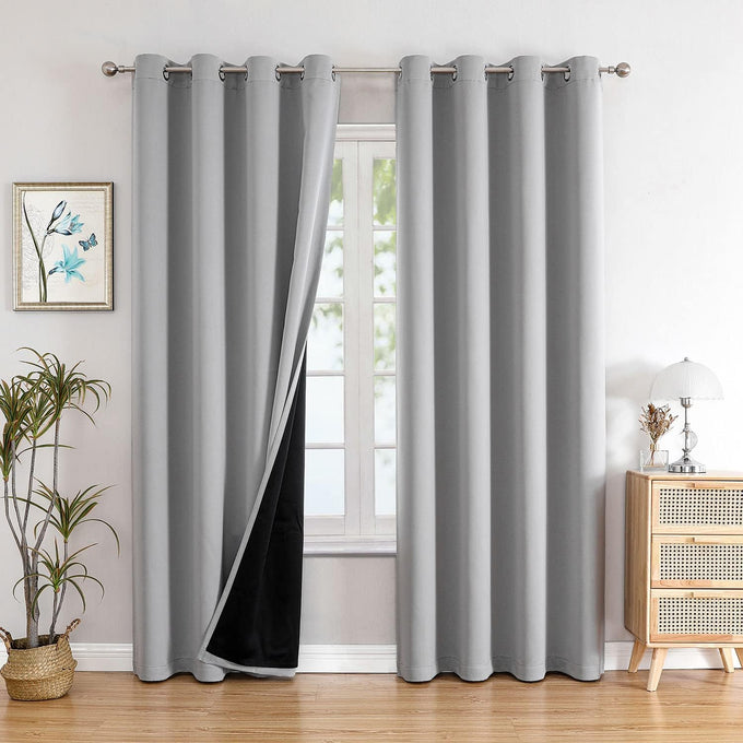 ChrisDowa 100% Blackout Curtains for Bedroom 108 Inches Long 2 Panels Set