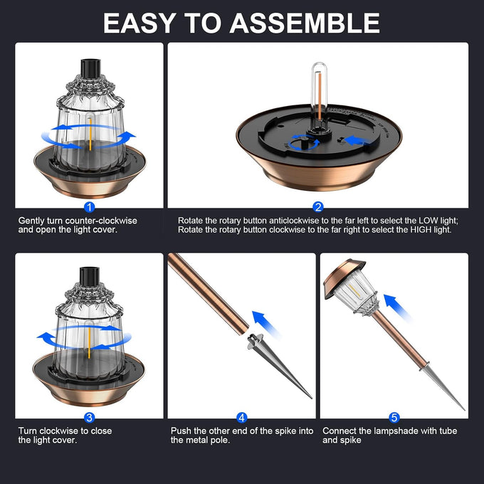 XMCOSY+ Solar Pathway Lights Outdoor, 6 Pack Solar Light Outdoor Waterproof