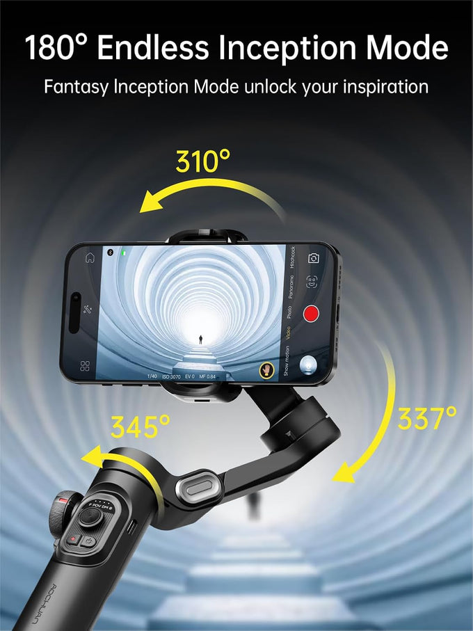 AOCHUAN Smart XE 3-Axis Gimbal Stabilizer for iPhone&Android,Foldable