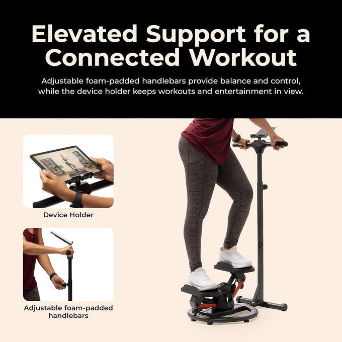 Sunny Health & Fitness Swivel Stepper w/Handlebars & 3 Motion Modes
