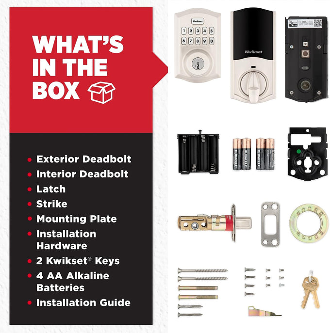 Kwikset HomeConnect 620 Z-Wave Long Range Enabled Keypad Smart Lock Convenient Keyless Entry, Customizable User Codes, Ring Alarm Compatible, Hub Required, Sold Separately Satin Nickel Traditional