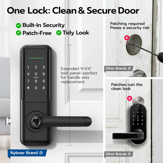 Nyboer Smart Keypad Door Lock with Handle for Front Door