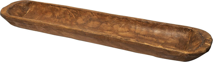 Decorative Wooden Dough Bowl Decor Approx 30 Inch, Hand Carved Spanish Oak