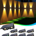 Solar Fence Lights Outdoor,5 Color Modes Up & Down Solar Wall Lights,12Pack