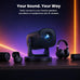 HAPPRUN Roku TV Smart Mini Projector with WiFi and Bluetooth for Portable