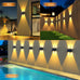 Solar Fence Lights Outdoor,5 Color Modes Up & Down Solar Wall Lights,12Pack