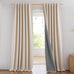 NICETOWN 100% Blackout Linen Curtains 108" Length 2 Panels, Greyish White