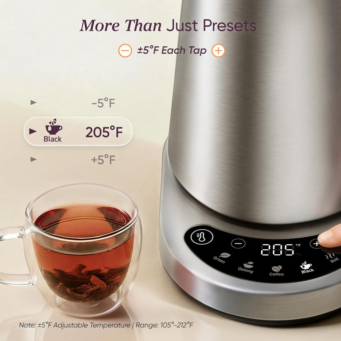 Cosori Stainless Steel Electric Kettle with Temperature Control, 1.7L