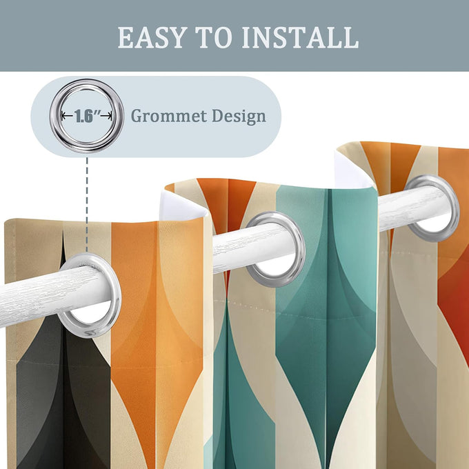 Mid Century Modern Curtains 84 Inch 2 Panels, Home Essentials