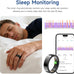 Smart Ring for Women Men, Health Tracker, Fitness Ring (Black, 9#)