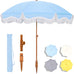 7ft Patio Beach Umbrella with Fringe, Outdoor Umbrella for Poolside, Yellow