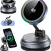Magnetic Car Mount Charger,25W Fast Wireless Charging Stand with RGB Light