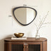 HOMECOOKIN 25 x 20 Asymmetrical Mirror, Irregular Wooden Wall Mirror for Bedroom, Living Room,Entryway– Mid-Century Modern Decorative Mirror, Solid Wood Frame, Pebble Shaped Design (Dark Brown)