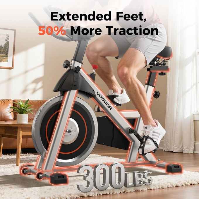 YOSUDA Exercise Bike, Magnetic Friction Stationary Bike with App Training