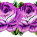 ABREEZE 4 Rose Rug Floor Runner Handmade Rug Purple Floral Mats Anti-Slip(Non-Slip) Modern Carpet Washable Floor Mats for Bedroom/Sofa/Bathroom (4 Roses Runner, Purple)