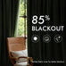 MIULEE Velvet Pinch Pleated Extra Wide Olive Green Blackout Curtains 60x84