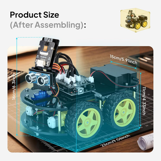 ELEGOO UNO R3 Smart Robot Car Kit V4 with Camera, Compatible with Arduino