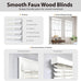 DEZ FURNISHINGS Cordless 2" Smooth Faux Wood Blind, 36" W x 60" H, Smooth White