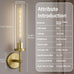 Antique Gold Wall Sconce 19.48" Modern Luxe Wall Lighting with Clear Glass Tube, Living Room Bedroom Bathroom Mirror Sconces, Staircase Decor Hallway Lamp Fixture(Including Bulb)