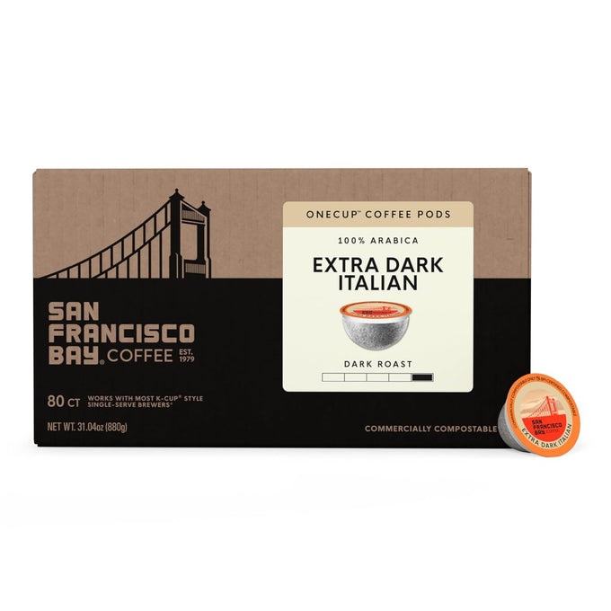 San Francisco Bay Extra Dark Italian K-Cup Compatible Coffee Pods, 80 ct