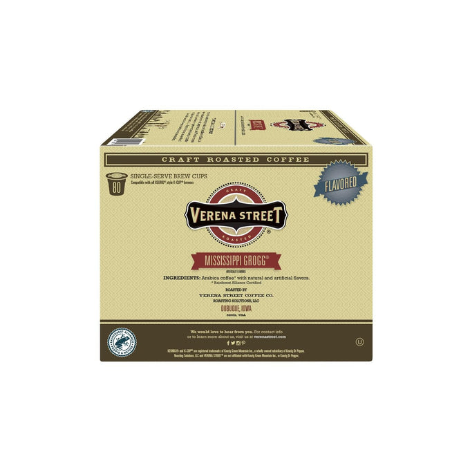 Verena Street Mississippi Grogg, Single Cup Pods (80 Count) Flavored Coffee