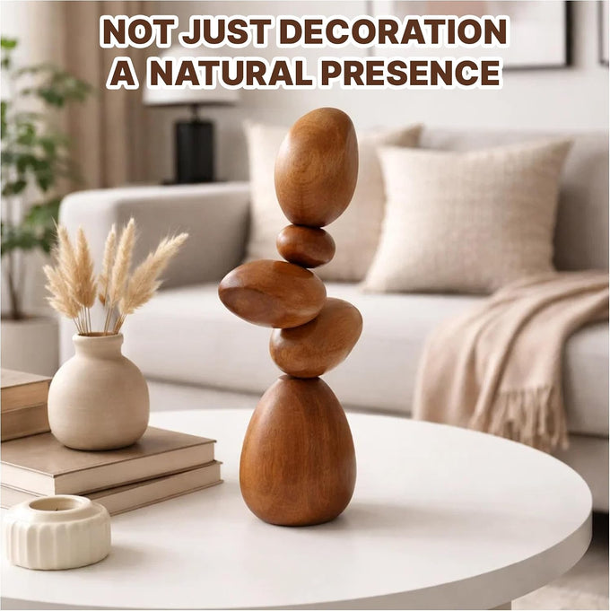Cairn Sculpture – Magnetic Wood Art for Desk, Office & Indoor Decor