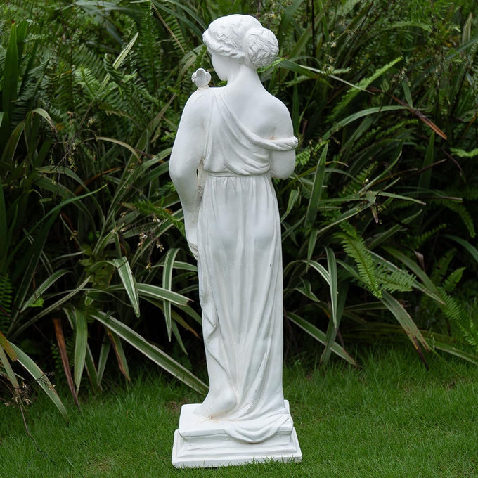 Outdoor Statue, Nymph Sculpture Goddess of Greek Mythology Roman Style for Garden Patio Yard Lawn Porch Decor, Ivory