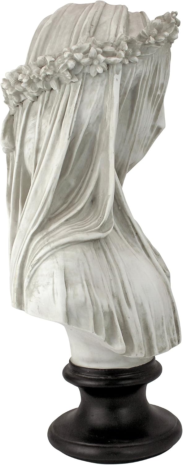 Design Toscano Veiled Maiden Indoor Bust Statue, 9 Inch Wide, 14 Inch Tall