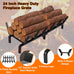 FEED GARDEN Fireplace Grate 24 inch Heavy Duty Fireplace Log Holder, 1/2" Solid Steel Bar Fire Pit Grate for Indoor Outdoor, Wood Stove Fireplace Accessories Wrought Iron Firewood Burning Rack
