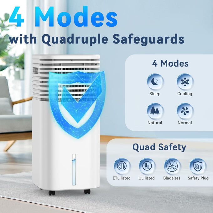 Windowless Air Conditioner Portable, 1800CFM Cooling 600Sq.Ft