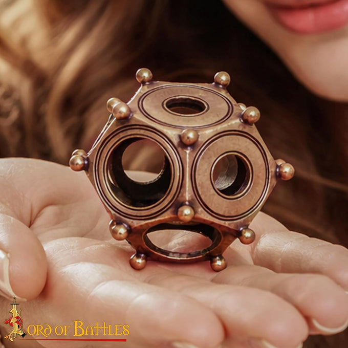 Lord of Battles Roman Bronze Metal Dodecahedron | Lost-Wax Cast Ancient Artifact Replica | Mysterious Relic for Collectors & History Lovers - 82 Grams (Solid Bronze (Antique))