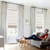 Cordless Linen Roman Shades, Natural Custom Fabric Room Darkening Roman Window Shades Blinds for Doors, French Doors, Kitchen Windows, Bathroom Windows