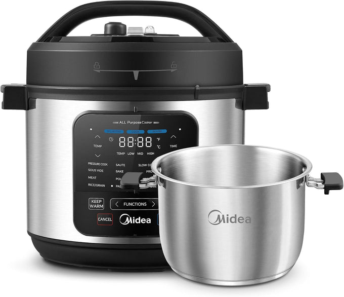 Midea 12-in-1 Electric Pressure Cooker, 8 Quarts, Stainless Steel Inner Pot
