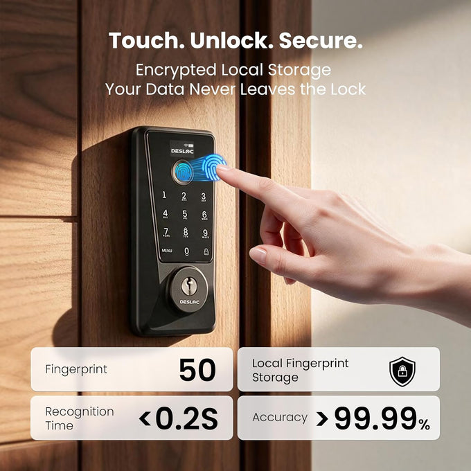 DESLOC WiFi Fingerprint Smart Keypad Door Lock D110 Plus with App Control