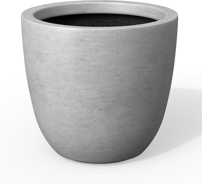 Kante Modern Home Minimalist 14" Dia Blue Gray Concrete Bowl Planter