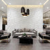 STICKGOO Wave 3D Wall Panels, White Marble, 19.7" x 19.7"