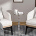 Acrylic Side Table, End Table Round Top with Solid Post for Living Room, Bedroom, Balcony, Easy Assembly (Clear) (Pedestal, Clear)
