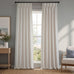 Faux Linen Pleated Curtains for Bedroom (1 Panel) - 25W x 84L, Khaki Green