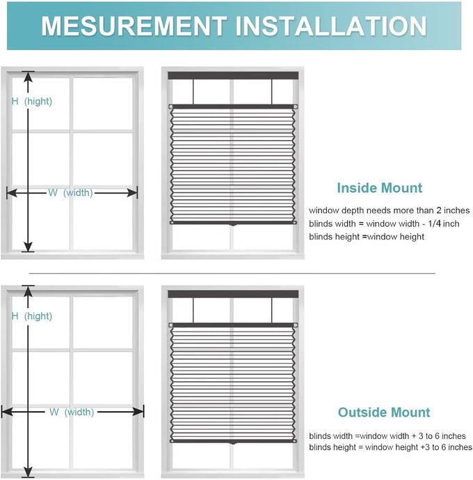 MYshade Top Down Bottom Up（TDBU） Cellular Shades, 1.5 inch Cordless Blackout Honeycomb Pleated Blinds for Windows Home Bedroom Office, Light Control, Thermal Insulated, 40" W x 64" H, White