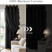PONY DANCE 100% Blackout Black Curtains for Bedroom, W 52 x L96, 2 Panels