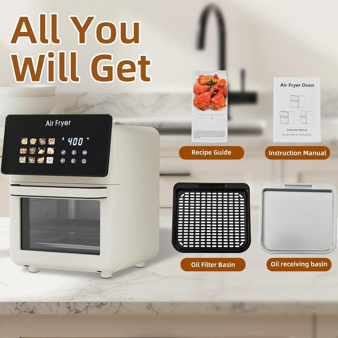10L Black Air fryer Oven & Multifunctional Digital Rotisserie