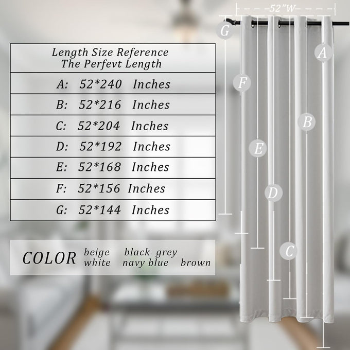 Qiseca Extra Long Curtains High Ceiling Drapes 20Ft for Living Room, Tall Windows Custom Made 2 Story Blackout Curtains for High Living Room Bedroom Loft Theater W52xL240 Inches Long 1 Panel, White