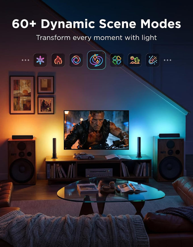 Govee Smart Light Bar, RGBICWW TV Lights for Living Room, Gaming, Black