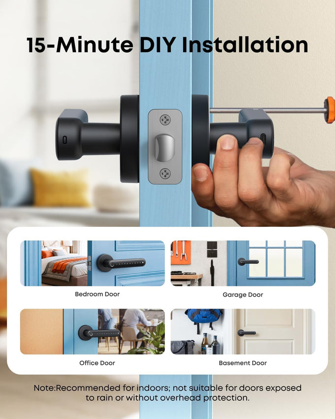 eufy Security Smart Lock FamiLock C32 4-Pack, Fingerprint Lock with Handle