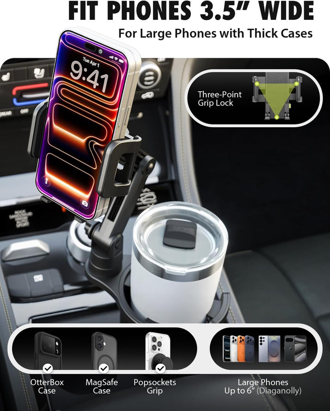 Bracketron Cup Holder Phone Mount for Car, TripGrip Truck Phone Holder