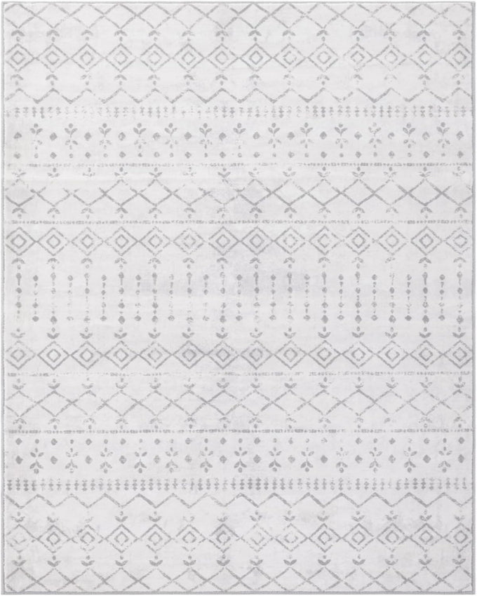 Carvapet Washable 6x9 Moroccan Boho Area Rug Gray Carpet