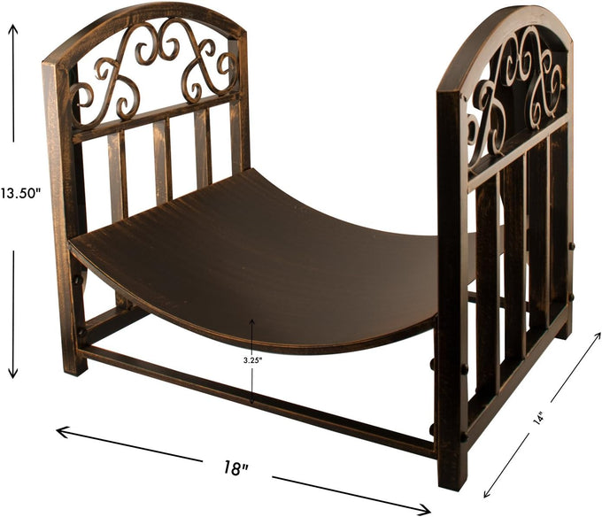 Panacea 15919 Log Bin with Scrolls, Brushed Bronze